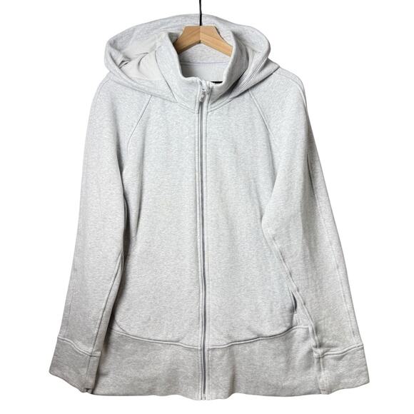 Lululemon Hooded Radiant Jacket Heathered Core Ultra Light Grey Full Zip Size 20 - Picture 1 of 16